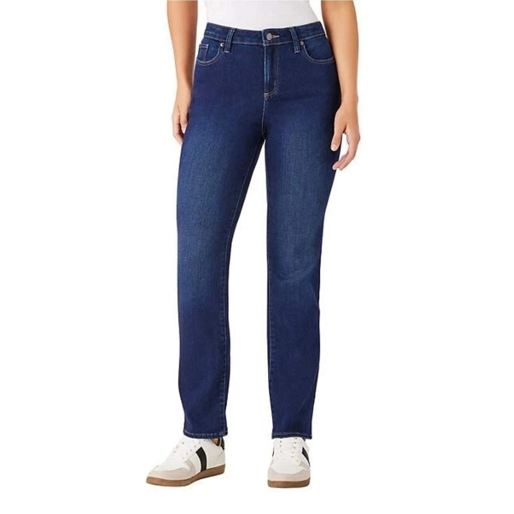 Member's Mark High Rise Str Leg Jeans Dark Wash Denim Stretch Sz 2(30"x30")#7110